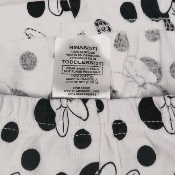 💰NWOT! DISNEY ▪︎ MINNIE MOUSE PAJAMA SET ▪︎ SIZE 5T - Picture 9 of 9